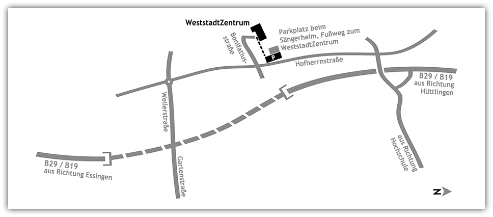 Anfahrtsskizze zum WeststadtZentrum